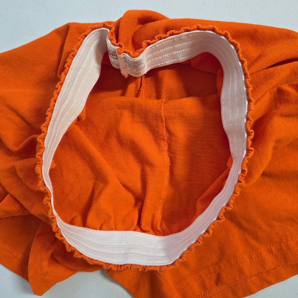 Soffe Womens Orange Athletic Gym Cheer Shorts Size Large High Rise Cotton - Picture 6 of 7